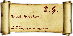Matyi Gusztáv névjegykártya