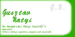 gusztav matyi business card